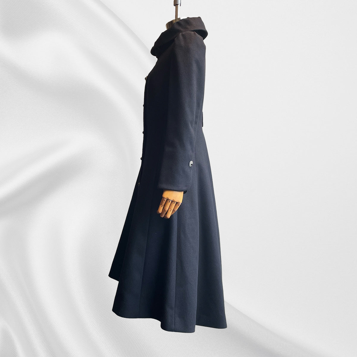 MA2215Coat バックプリーツフレアーロングコートBLK – MASHA