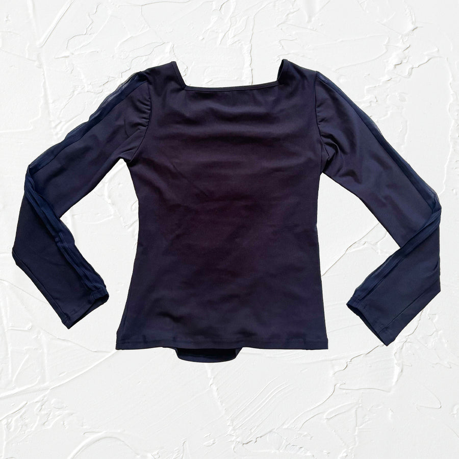 PSDP2503-TOPANVYF0 長袖スクエアネックカットソーNavy