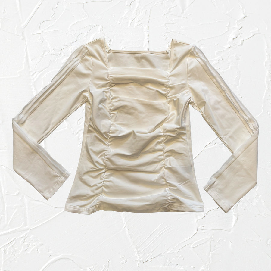 PSDP2503-TOPAOWTF0 長袖スクエアネックカットソーOffWhite