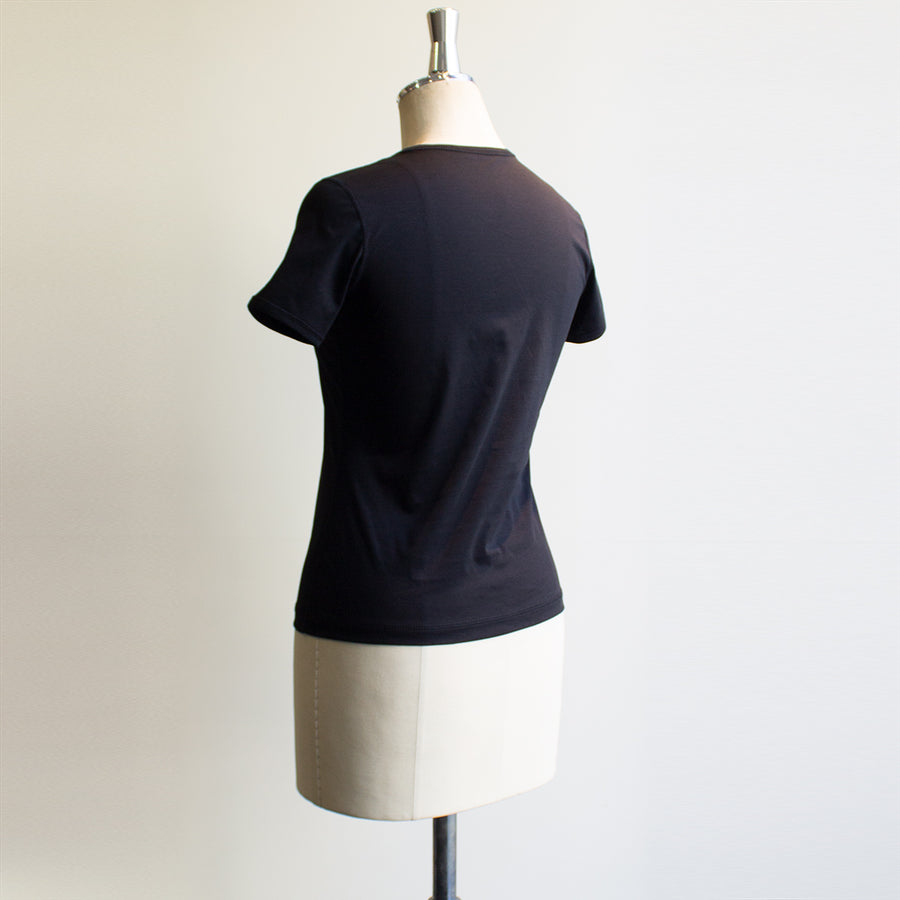 SY2201-TOP ラウンドネック半袖T-shirt Black