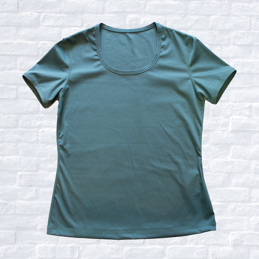 SY2201-TOP ラウンドネック半袖T-shirt Blue