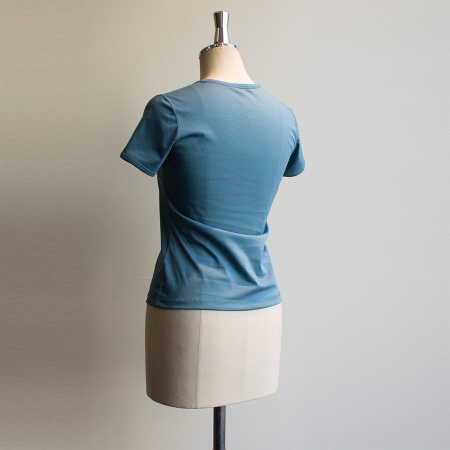 SY2201-TOP ラウンドネック半袖T-shirt Blue