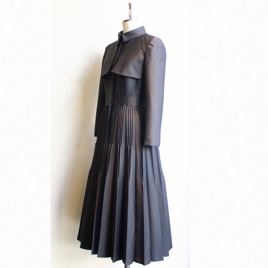 BE1801Dress Black プリーツドレス