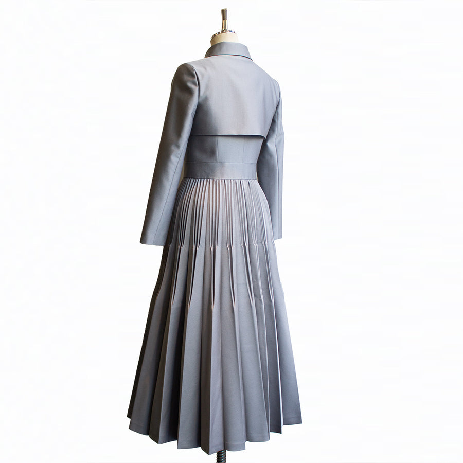 BE1801Dress Gray プリーツドレス